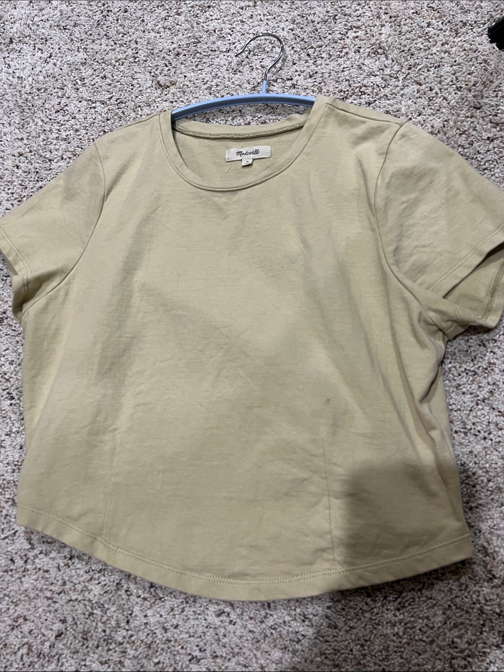 Madewell Short Sleeve Crewneck Tee in Light Olive H293